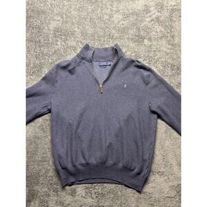 Polo Ralph Lauren Quarter 1/4 Zip Sweater Blue 100% Pima Cotton Men’s XXL